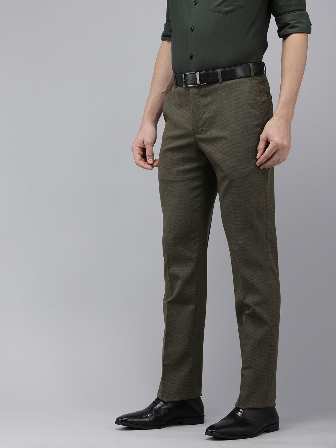 Park Avenue Men Textured Formal Trousers