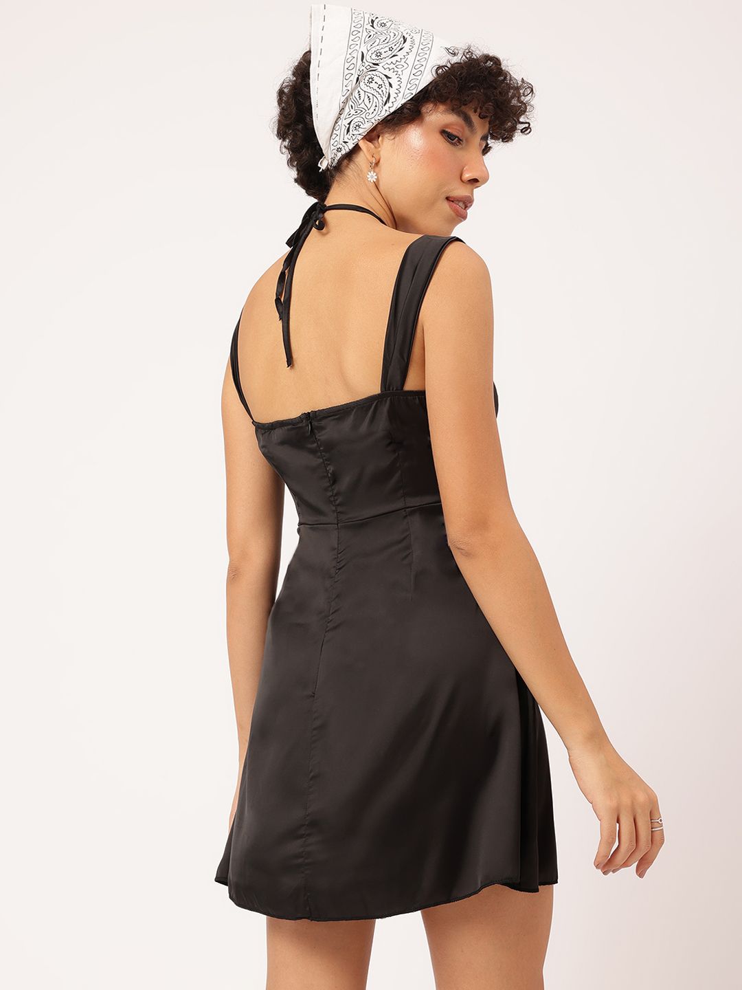 DressBerry Grunge Gal Chic Cut-outs Satin A-Line Mini Dress