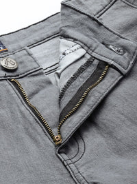 The Indian Garage Co Men Grey Slim Fit Light Fade Printed Stretchable Jeans