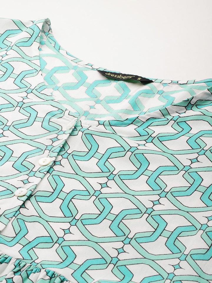 DressBerry Geometric Print A-line Top