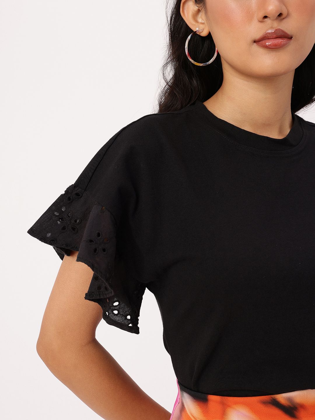 DressBerry Schiffli Show Extended Sleeve Top