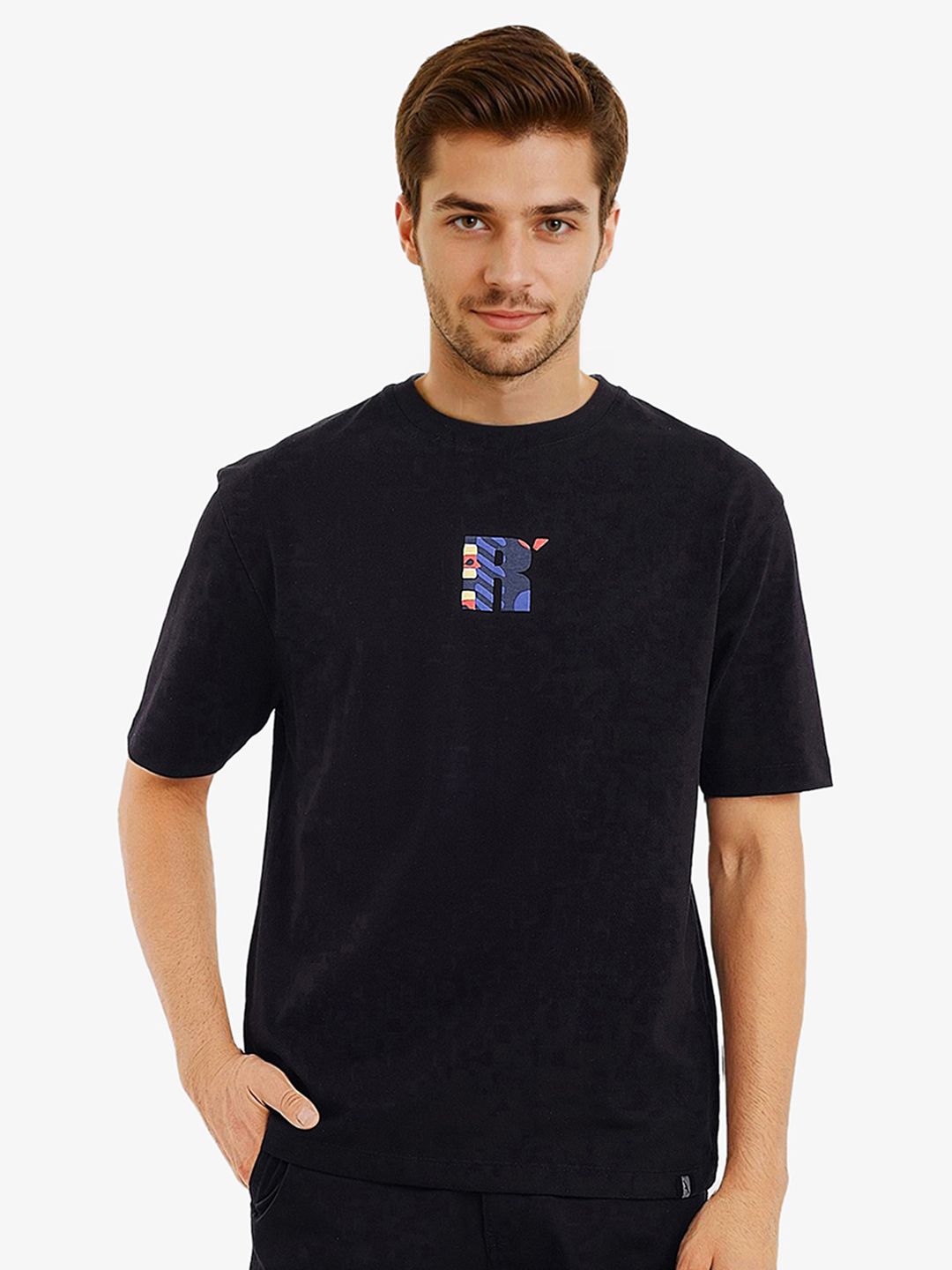 RARE RABBIT Men Graphic Printed Graphic Print Others Round Neck Cotton Oversized T-Shirt