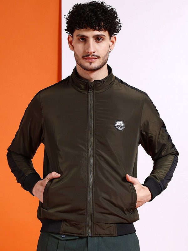 The Indian Garage Co Men Solid Regular Fit Bomber Jacket
