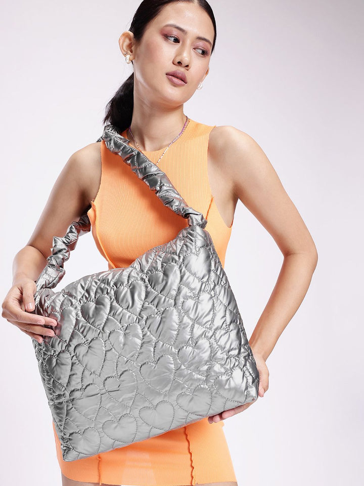 DressBerry Structured Shoulder Bag with Quilted