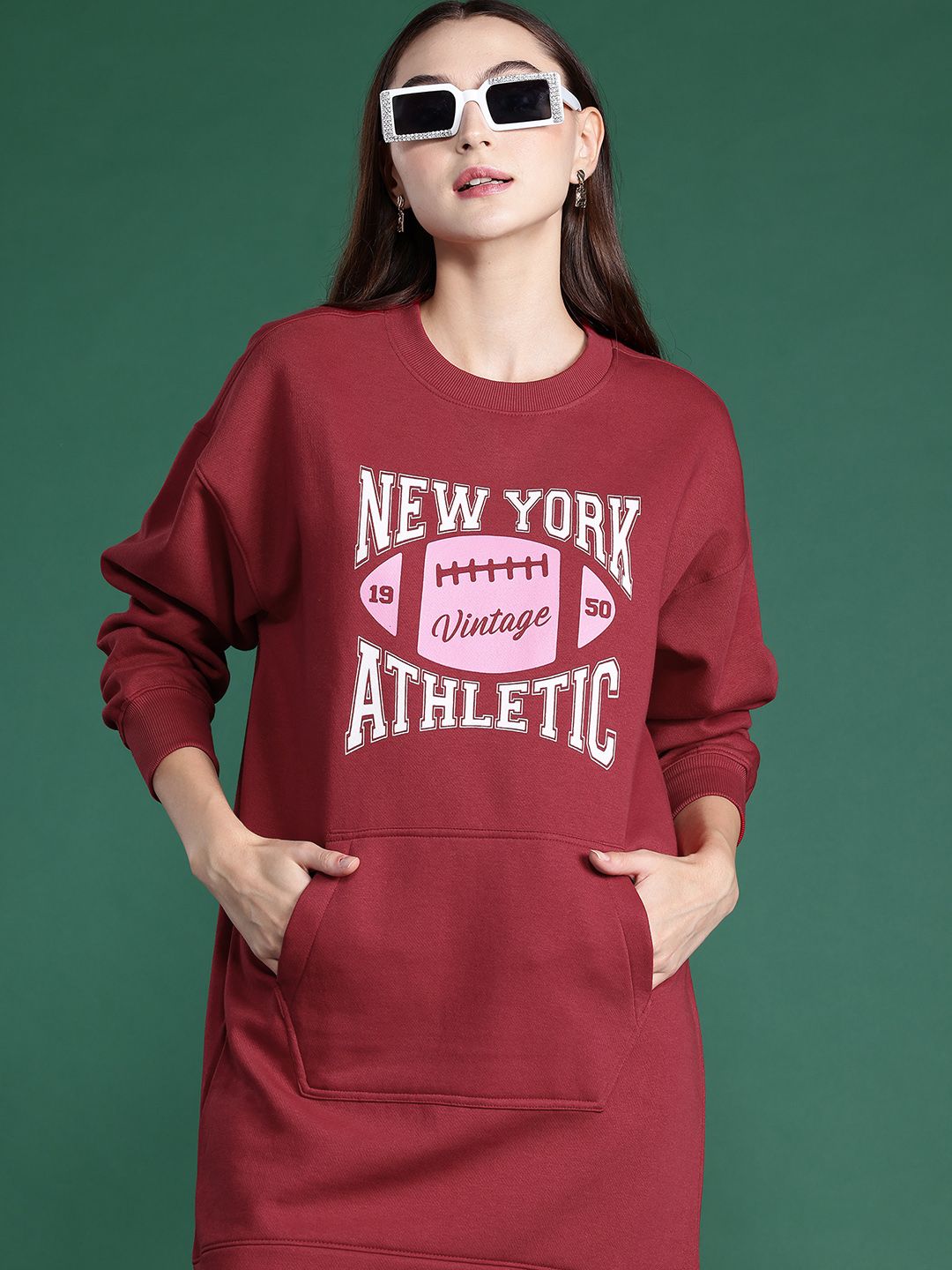 DressBerry Printed Mini Sweatshirt Dress
