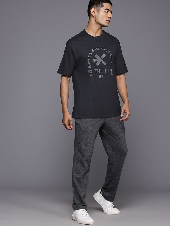 HRX by Hrithik Roshan Typography Printed Drop-Shoulder Sleeves T-shirt