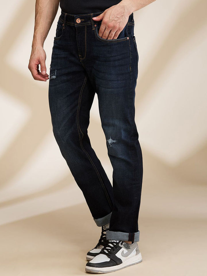Being Human Men Low Distress Light Fade Jeans