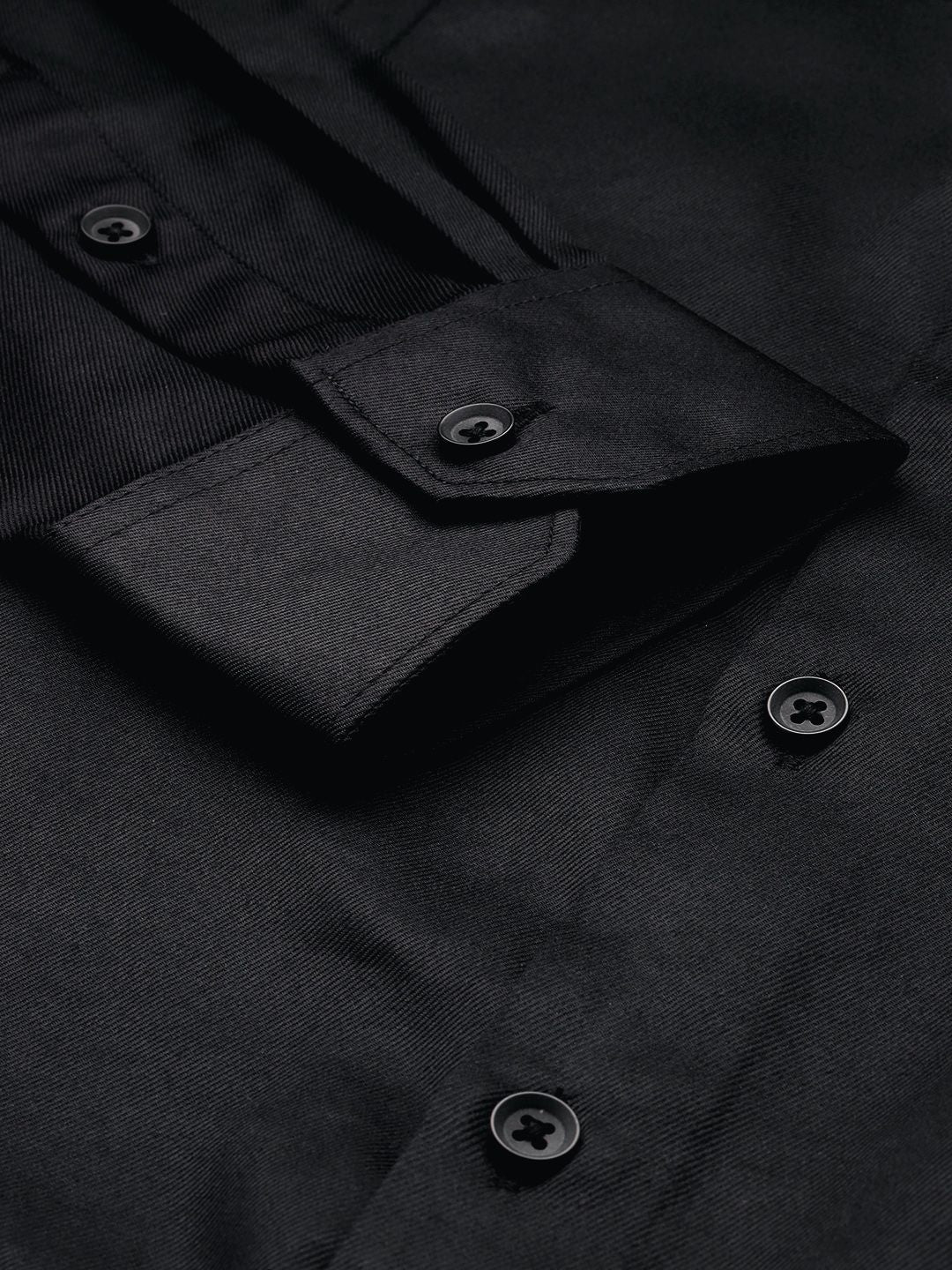 The Indian Garage Co. X Luxe Men Black Slim Fit Opaque Formal Shirt