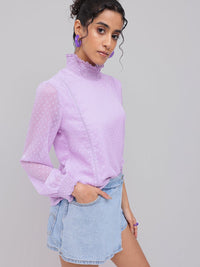 DressBerry Soft Serenity Dobby Poet Sleeves Top