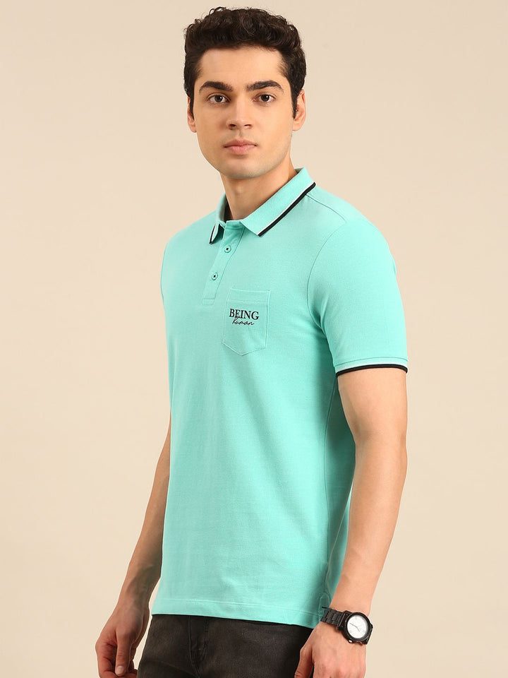 Being Human Polo Collar Pure Cotton T-shirt with Pocket