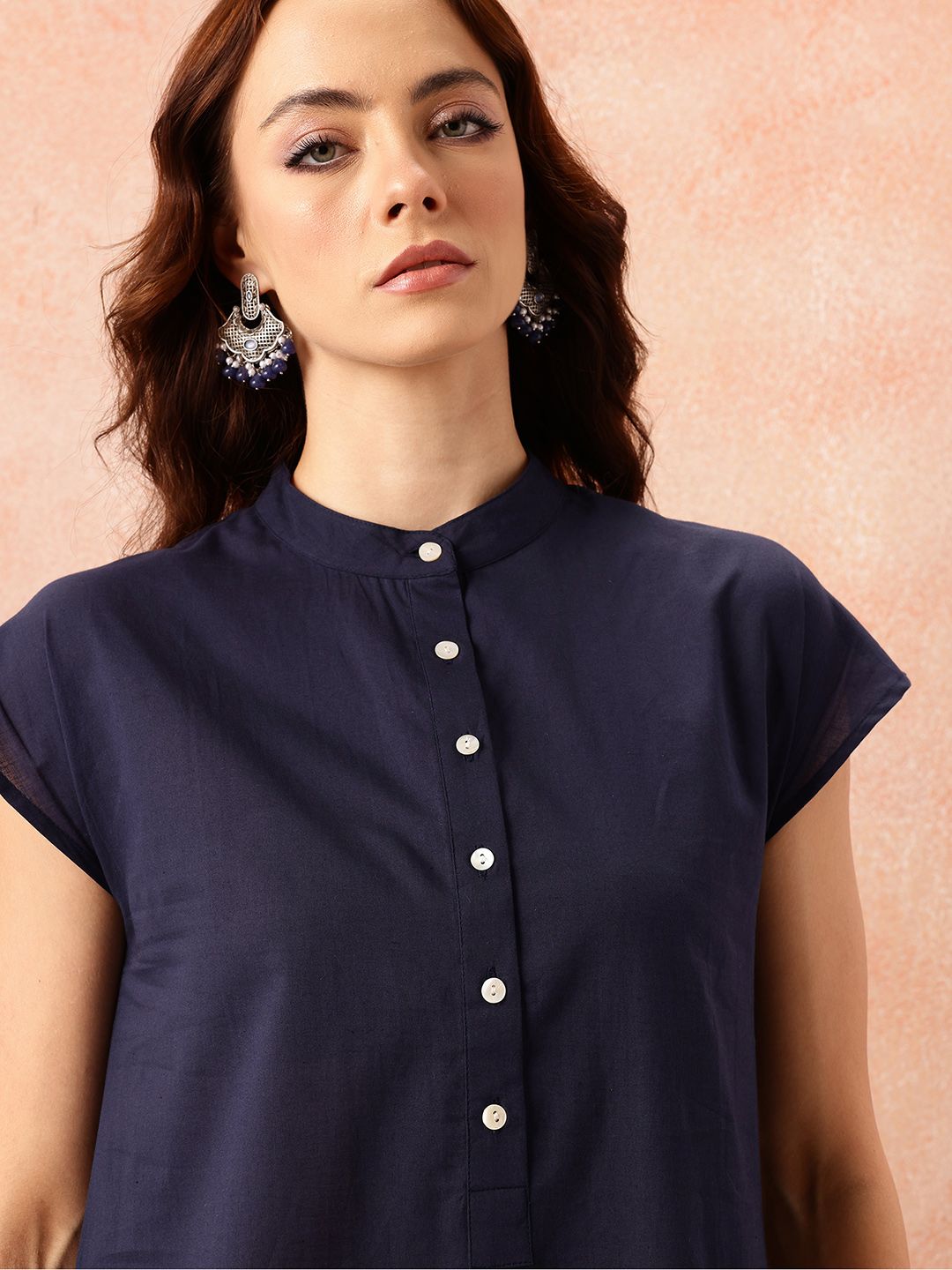 all about you Pathani Style Pure Cotton Extended Sleeve Kurta with Smock Cuffed Salwar