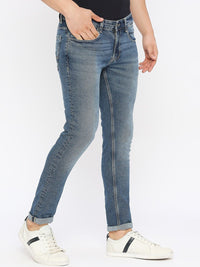SPYKAR Men Clean Look Heavy Fade Whiskers & Chevrons Super Skinny Fit Cotton Jeans