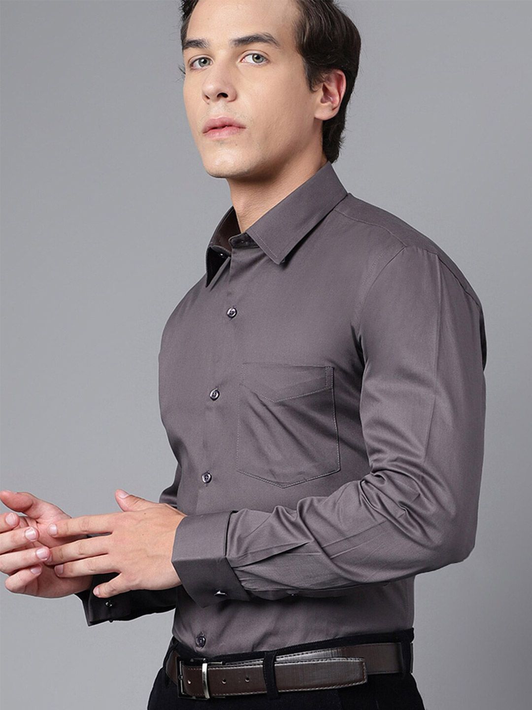 Hancock Modern Dada Pocket Slim Fit Perancis Cuff Opaque Cotton Formal Shirt