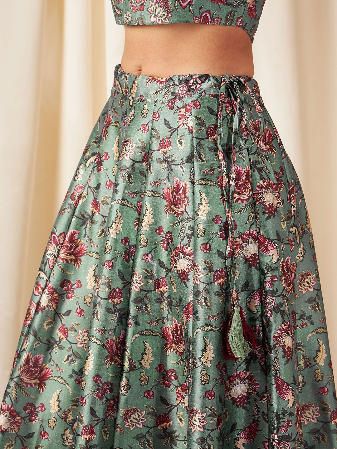 Shae by SASSAFRAS Floral Printed Ready to Wear Lehenga & Crop Top