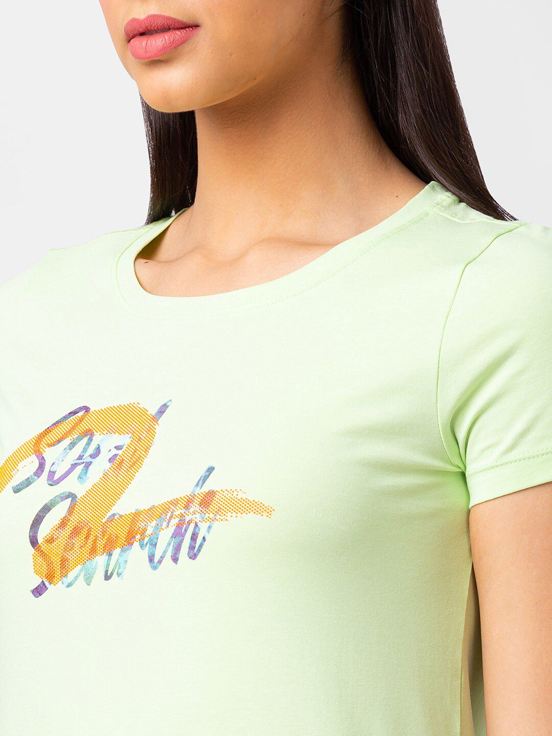 SPYKAR Women Typography Printed T-shirt