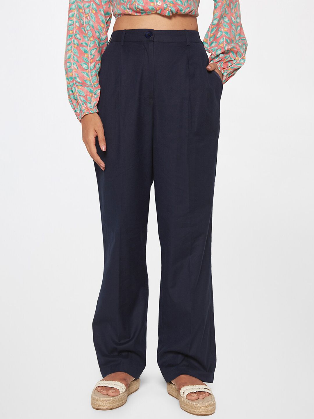 Global Desi Women Straight Fit Trousers