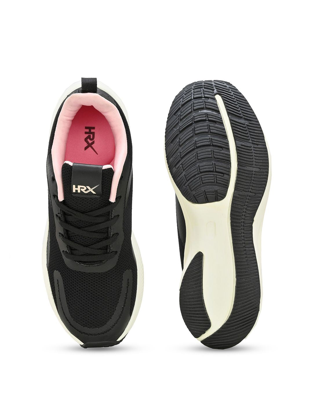 HRX by Hrithik Roshan Women Black & Pink Memory Foam Mesh Running Shoes