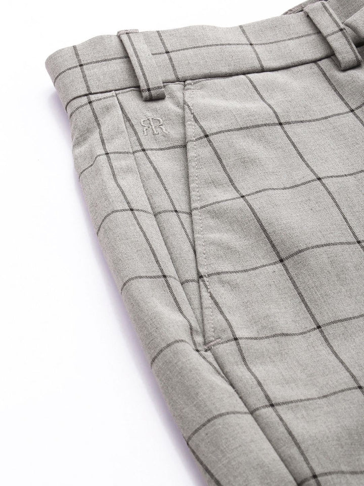 Raymond Men Checked Slim Fit Formal Trousers