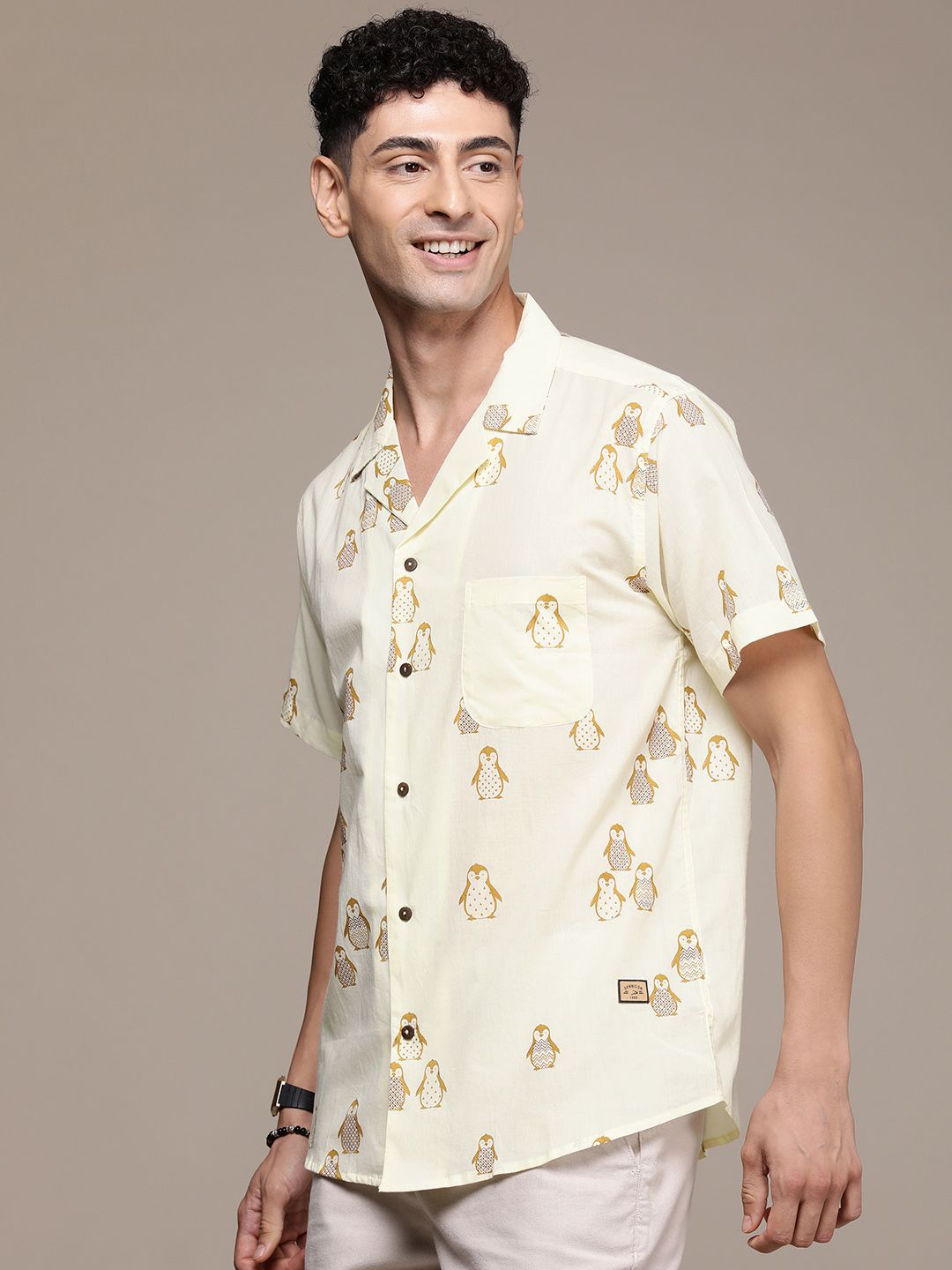 DENNISON Block Printed Casual Shirt