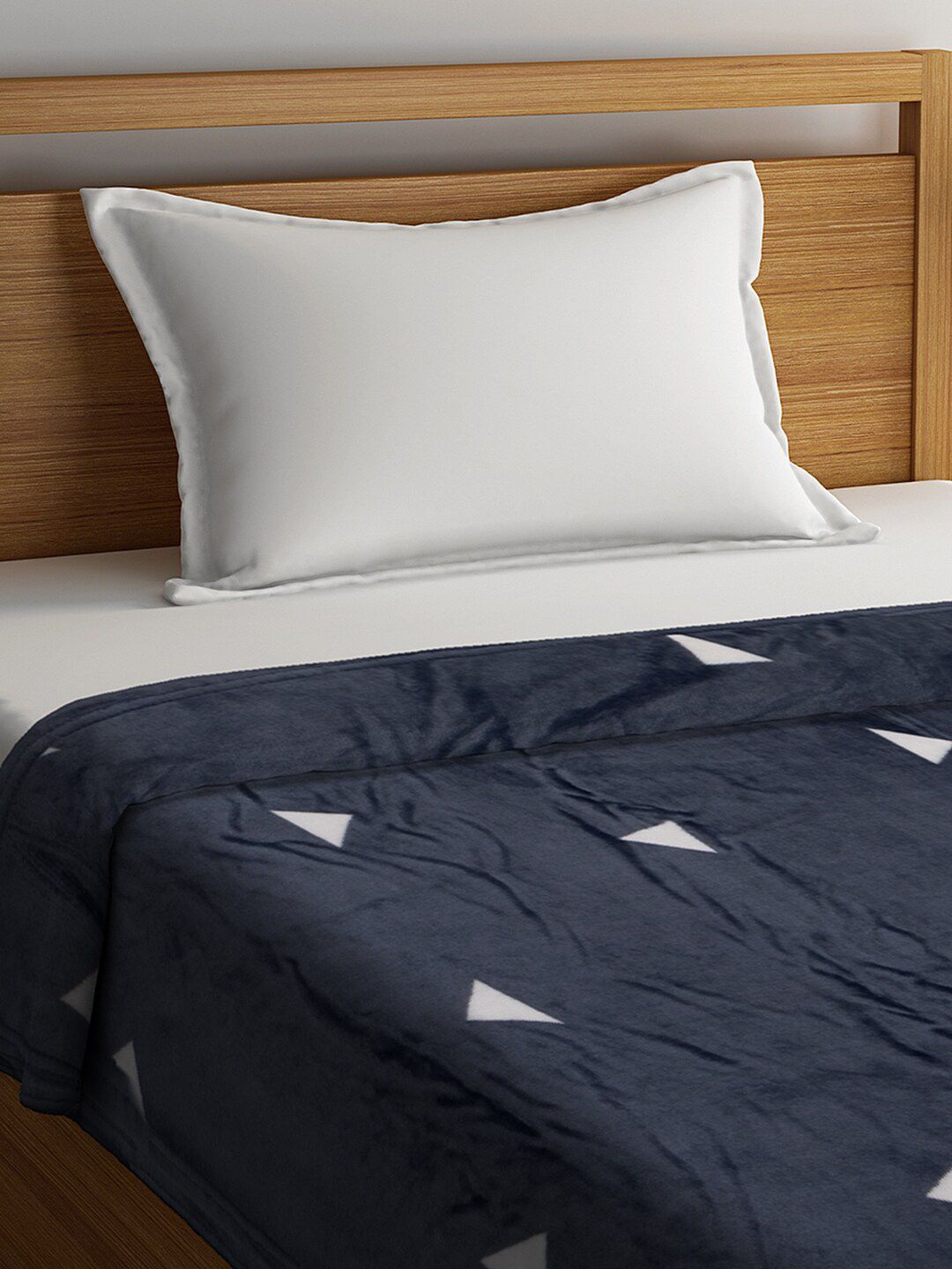 Cortina Grey Geometric AC Room 210 GSM Single Bed Blanket