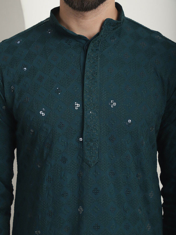 SOJANYA Kurta Kolar Mandarin Kerja Benang Labuci