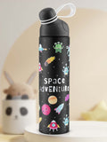 Pexpo Black Printed Stainless Steel Double Wall Vacuum Water Bottle 470ml