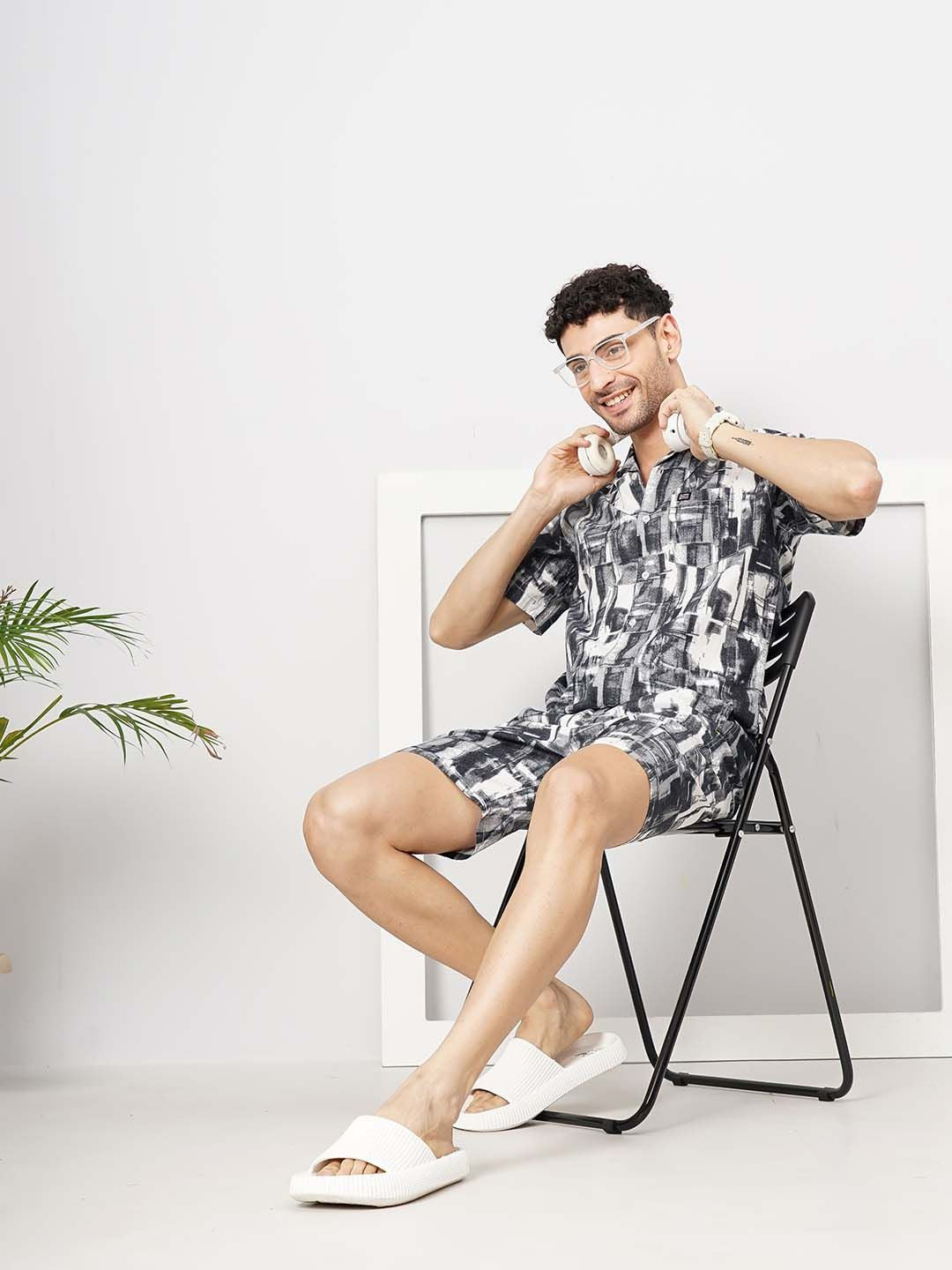 The Indian Garage Co Men Pure Cotton Printed Night suit