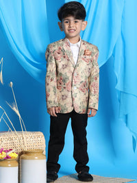 VASTRAMAY Boys Printed Notched Lapel Blazers