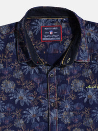 Monte Carlo Boys Floral Self Design Casual Smart Fit Shirt