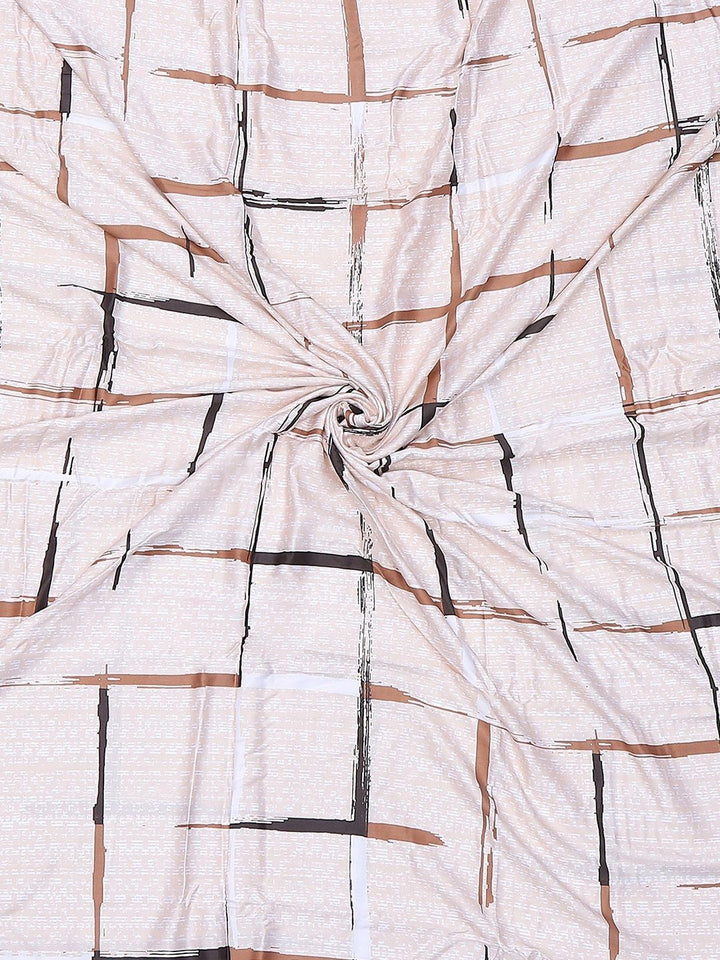 Monte Carlo Peach-Coloured & Brown Geometric Mild Winter 210 GSM Double Bed Duvet