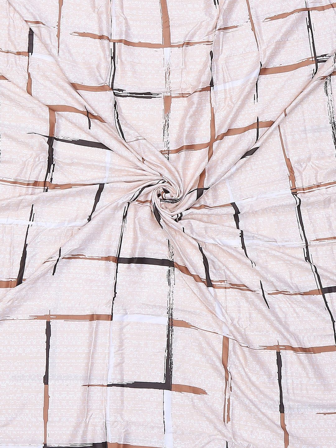 Monte Carlo Peach-Coloured & Brown Geometric Mild Winter 210 GSM Double Bed Duvet