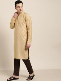 SOJANYA Mandarin Collar Long Sleeves Silk Cotton Kurta