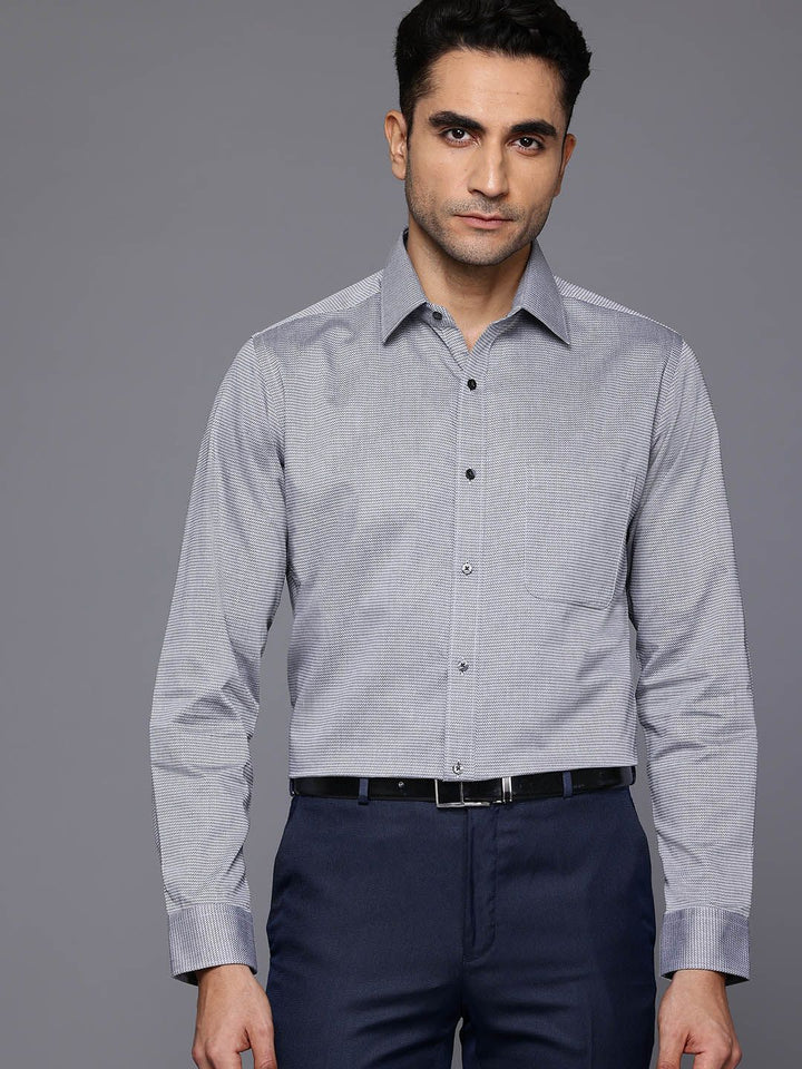 Raymond Pure Cotton Slim Fit Textured Formal Shirt