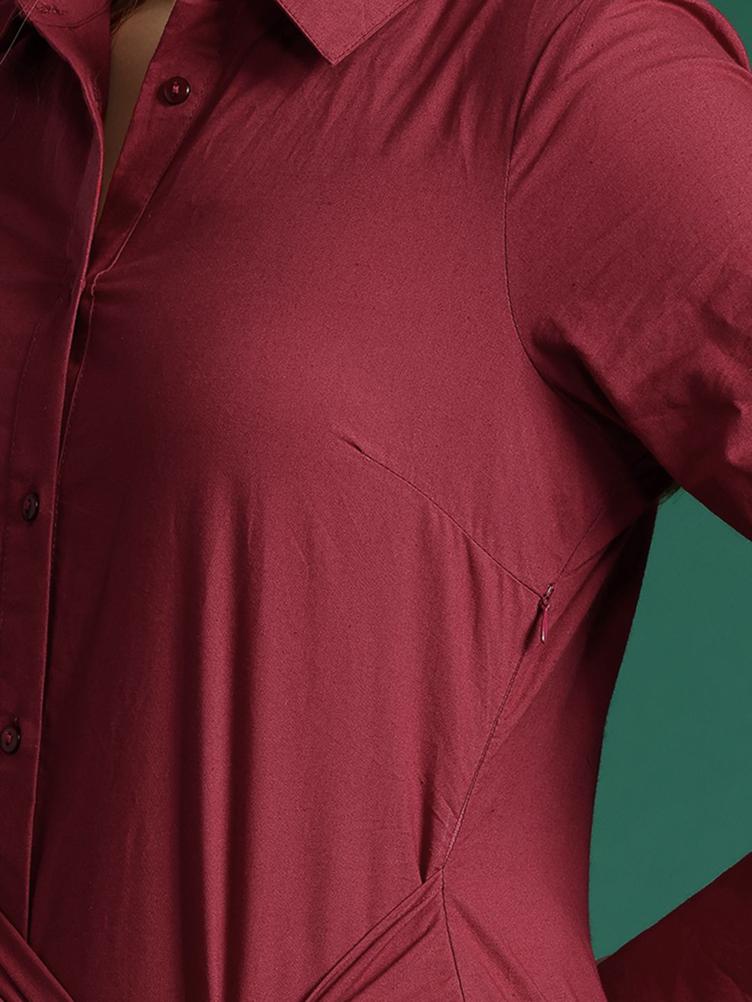 DressBerry Pure Cotton Wrap Tie-Up Shirt Mini Dress