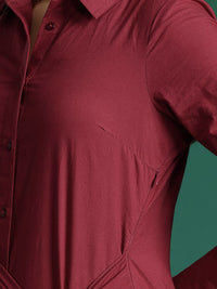 DressBerry Pure Cotton Wrap Tie-Up Shirt Mini Dress