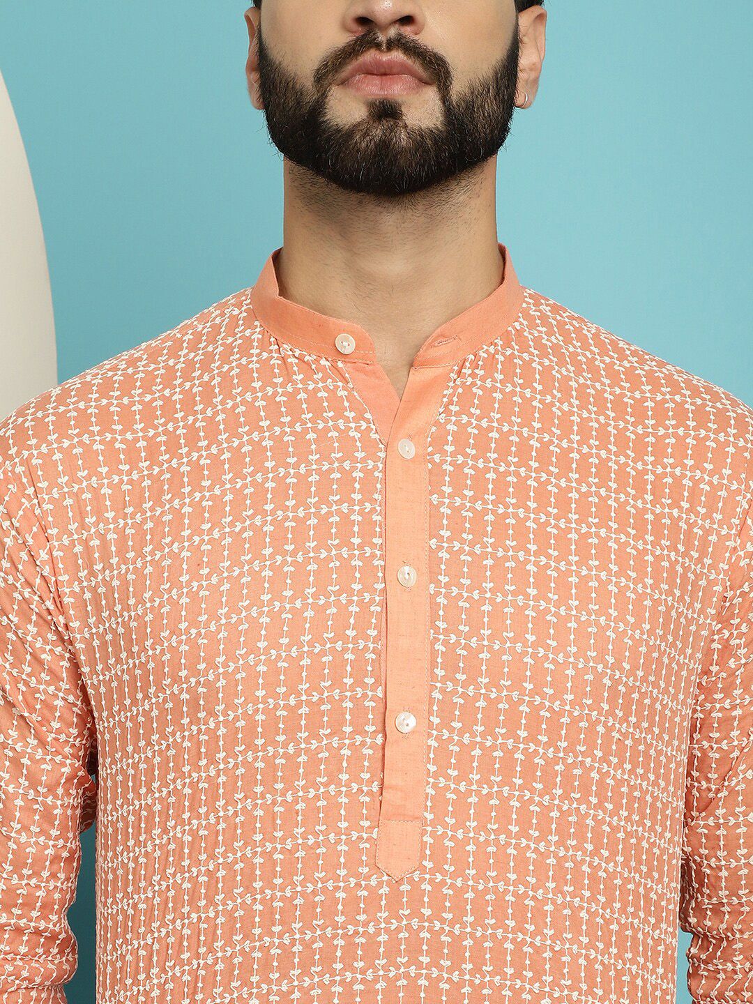 SOJANYA Embroidered Sequinned Pure Cotton Kurta with Pyjama Set