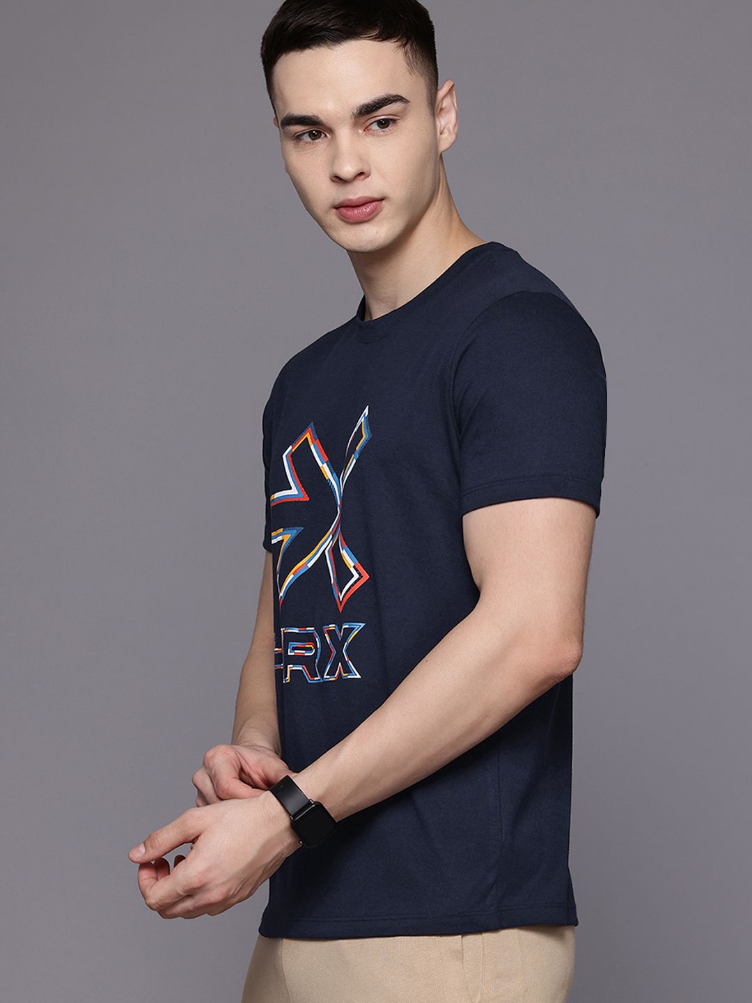 HRX by Hrithik Roshan Brand Logo Print Regular Fit Lifestyle T-shirt