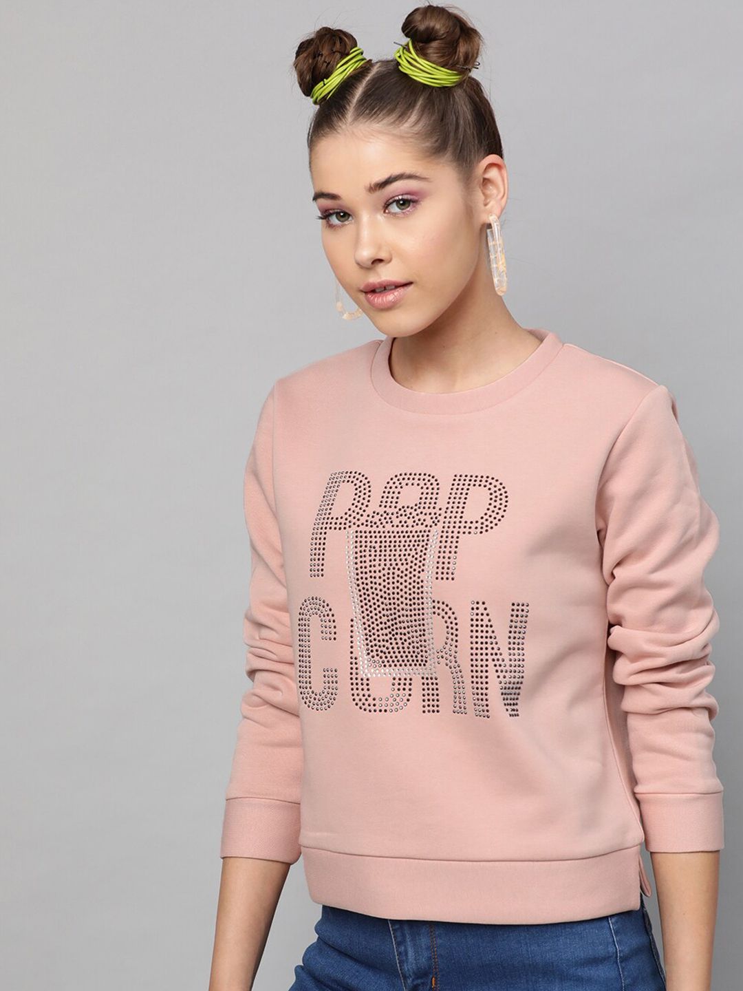 STREET 9 Women Pink Printed Sweatshirt