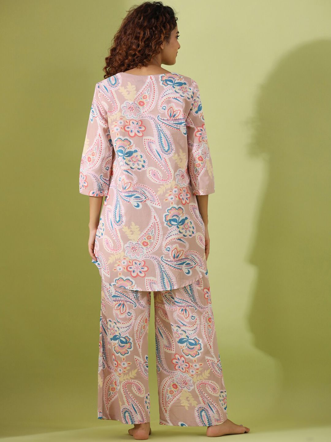 SANSKRUTIHOMES Ethnic Motifs Printed Pure Cotton Night suit