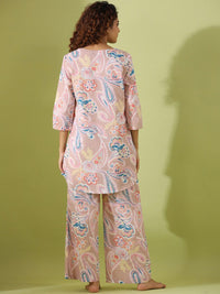 SANSKRUTIHOMES Ethnic Motifs Printed Pure Cotton Night suit