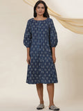 W Geometric Printed Sequinned Puff Sleeves A-Line Kurta