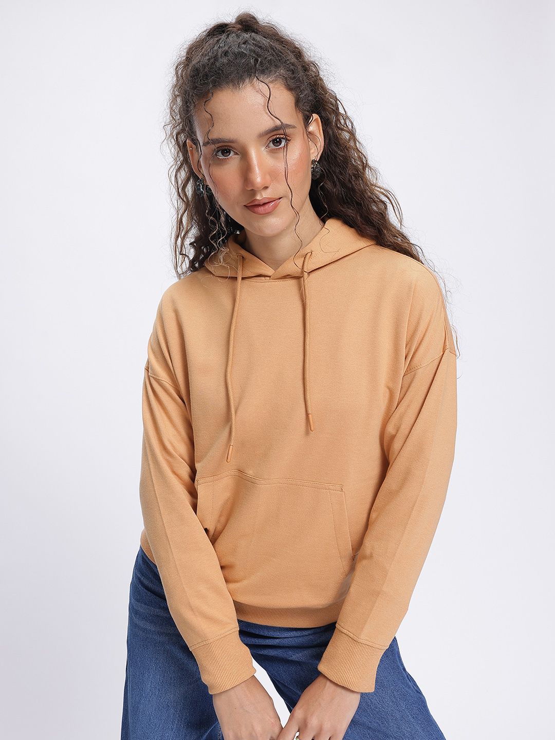 DressBerry Streetwear Floral Hooded Drop-Shoulder Sweatshirt