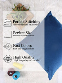 STITCHNEST Blue 5 Pieces Velvet Square Cushion Covers