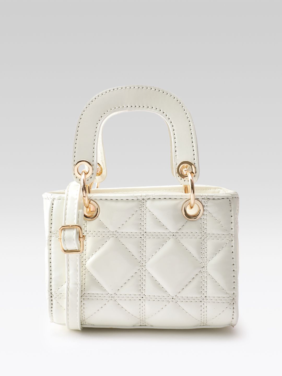 DressBerry Quilted Handheld Bag with Detachable Sling Strap