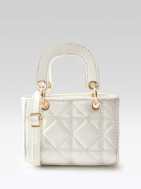 DressBerry Quilted Handheld Bag with Detachable Sling Strap