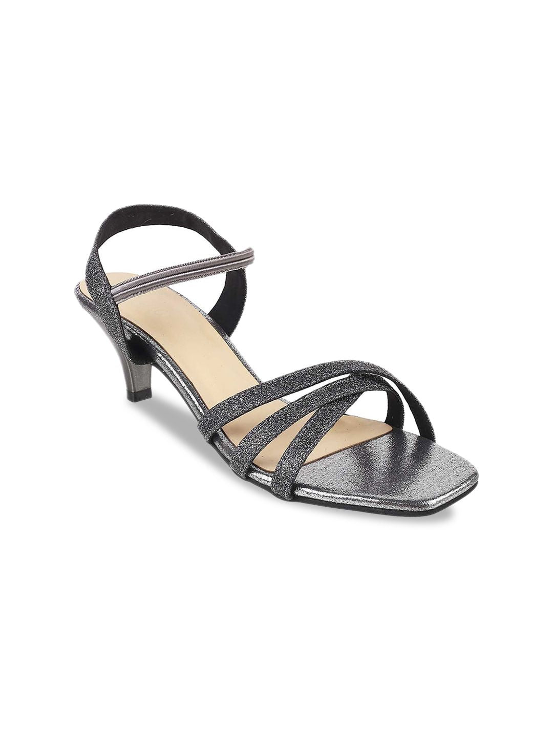 Metro Women Grey Embellished Sandals