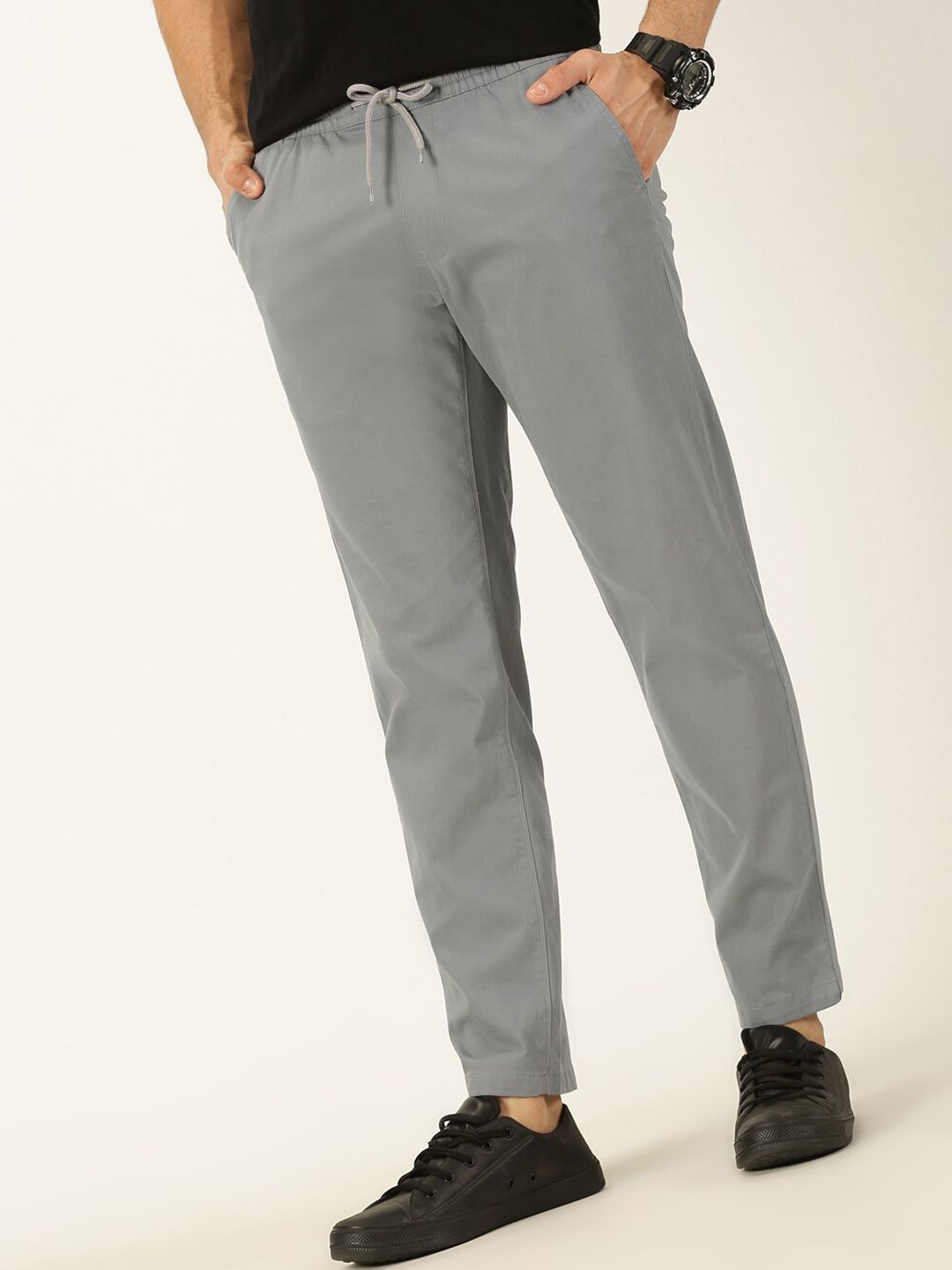 Thomas Scott Men Smart Mid Rise Cotton Chinos Trousers