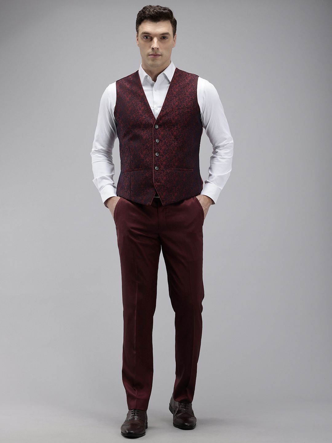 Park Avenue Single Breasted Slim Fit 3-Piece Party Wear Suit