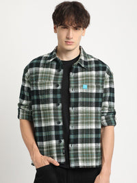 THE BEAR HOUSE Men Checkered Relaxed Fit Shacket
