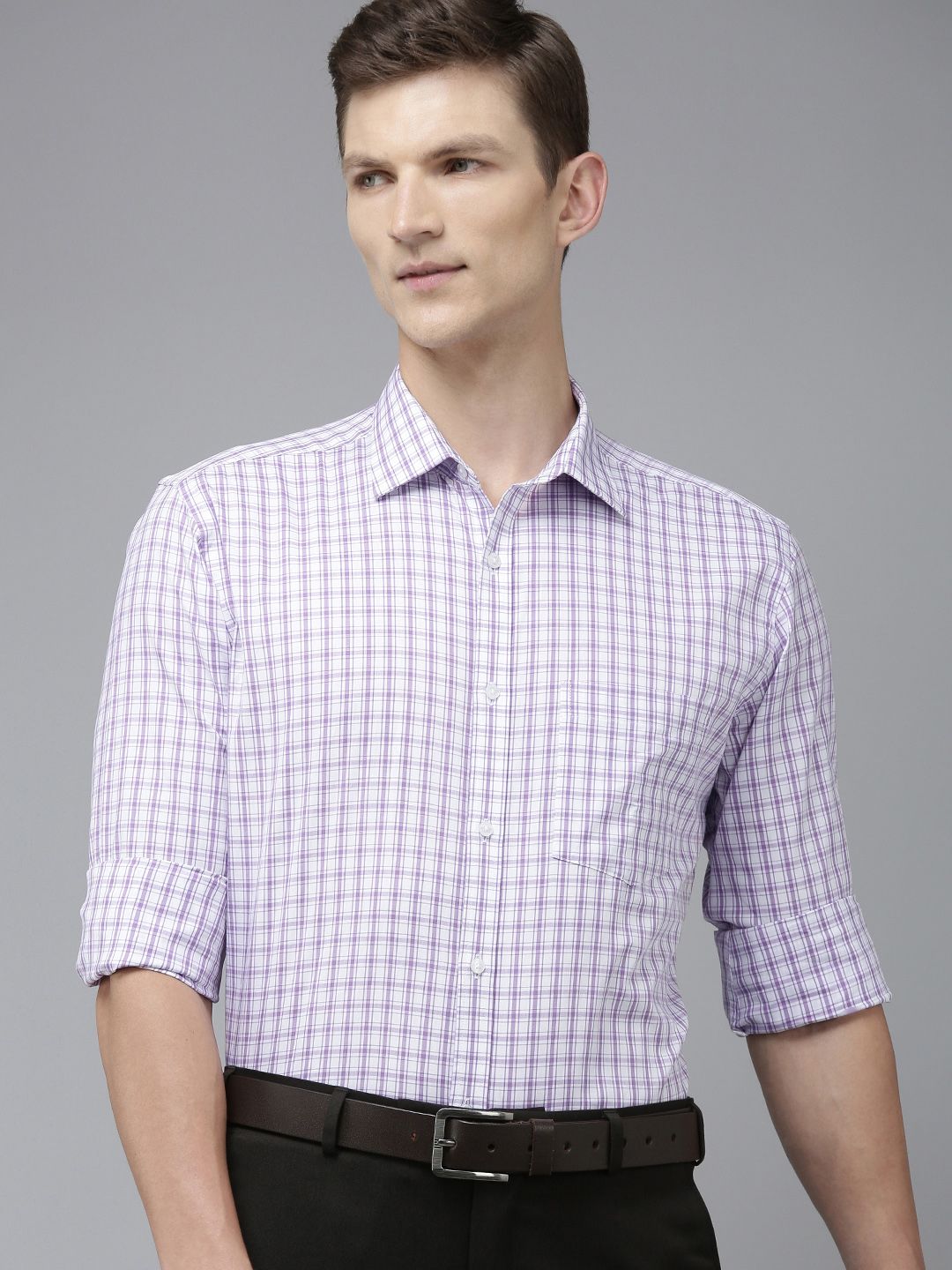 Park Avenue Slim Fit Pure Cotton Checked Formal Shirt